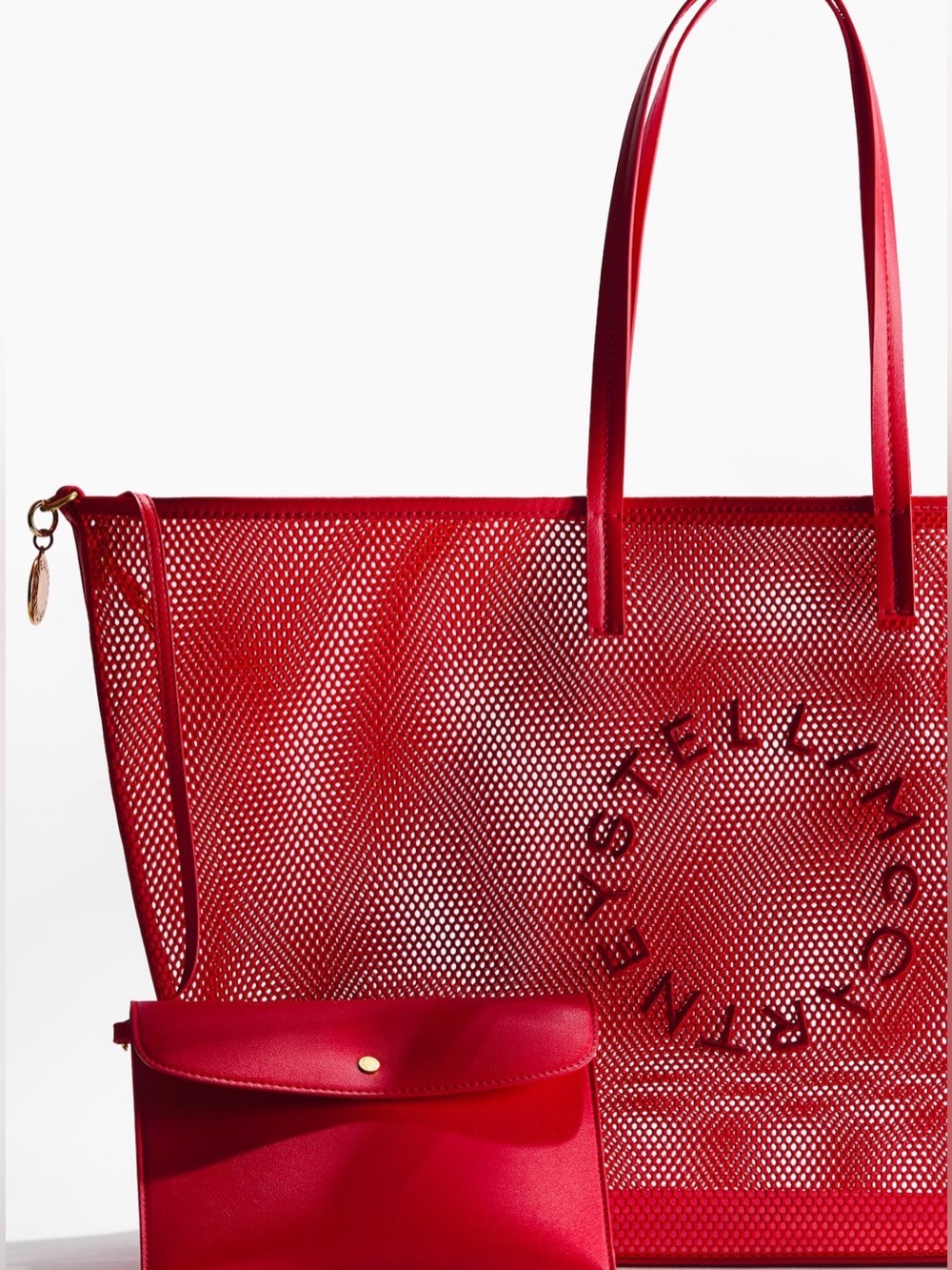 Hm Stella McCartney red large mesh tote bag - Picture 5 of 9